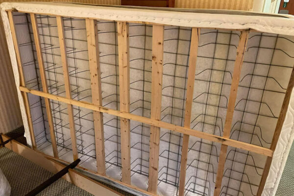 Underside of bed foundation